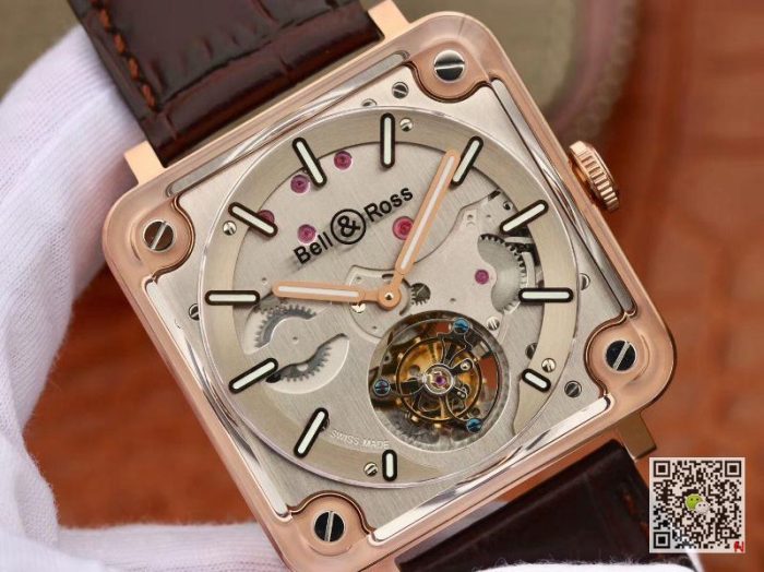 Replica Bell & Ross BR-X2 Tourbillon 18K Rose Gold Stainless Steel Brushed Dial - Image 5