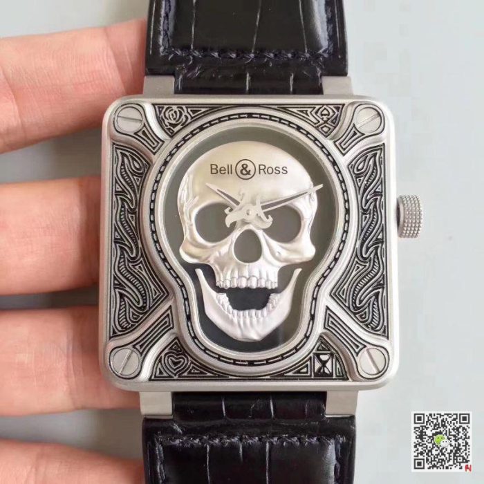 Replica Bell & Ross BR 01 Burning Skull Black Dial - Image 2