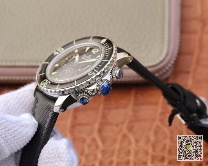 Replica Blancpain Fifty Fathoms Chronographe Flyback 5085F-1130-52A OM Factory Black Nylon Strap Black Dial - Image 7