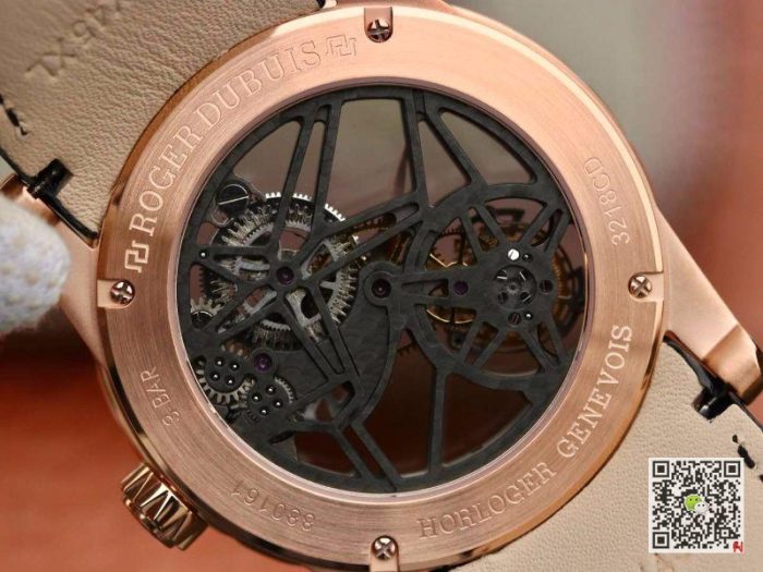 Replica Roger Dubuis Excalibur Skeleton Flying Tourbillon RDDBEX0392 Grey Skeleton Dial - Image 8
