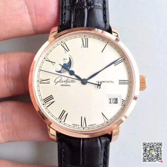 Replica Glashutte Senator Panorama Date Moon Phase 100-04-32-15-04 GF Factory White Dial - Image 2