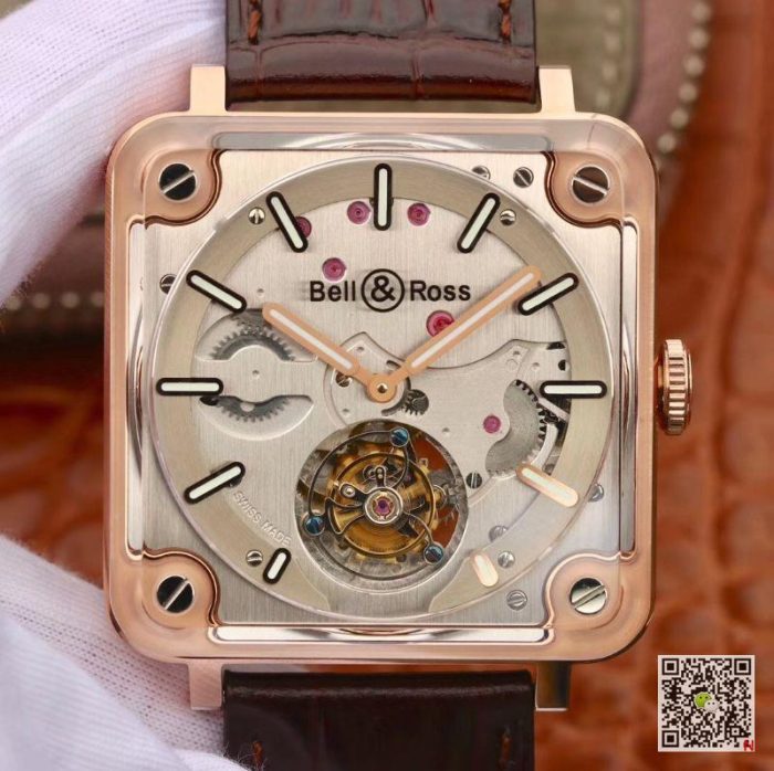 Replica Bell & Ross BR-X2 Tourbillon 18K Rose Gold Stainless Steel Brushed Dial - Image 2