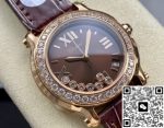 Replica Chopard HAPPY DIAMONDS 277473-5008 YF Factory Dark brown strap - Image 14