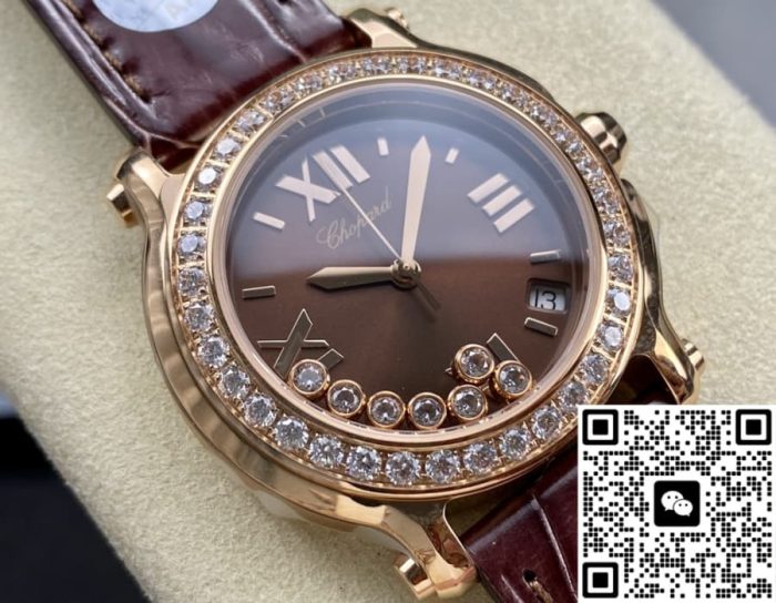 Replica Chopard HAPPY DIAMONDS 277473-5008 YF Factory Dark brown strap - Image 3