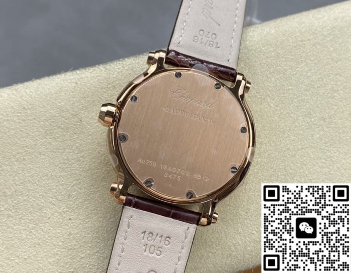 Replica Chopard HAPPY DIAMONDS 277473-5008 YF Factory Dark brown strap - Image 9