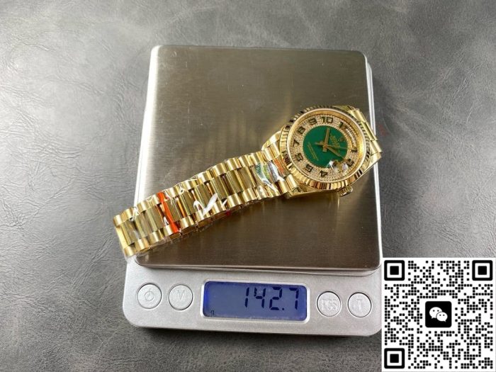 Replica Rolex Day-Date 118238 8+ Factory Green Dial with Diamonds - Image 9