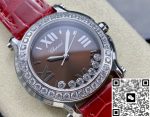 Replica Chopard HAPPY DIAMONDS 277473-5010 YF Factory Red strap - Image 3