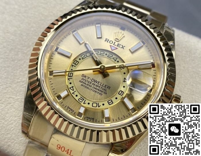 Replica Rolex Sky-Dweller m326938-0003 Noob Factory Gold strap - Image 4