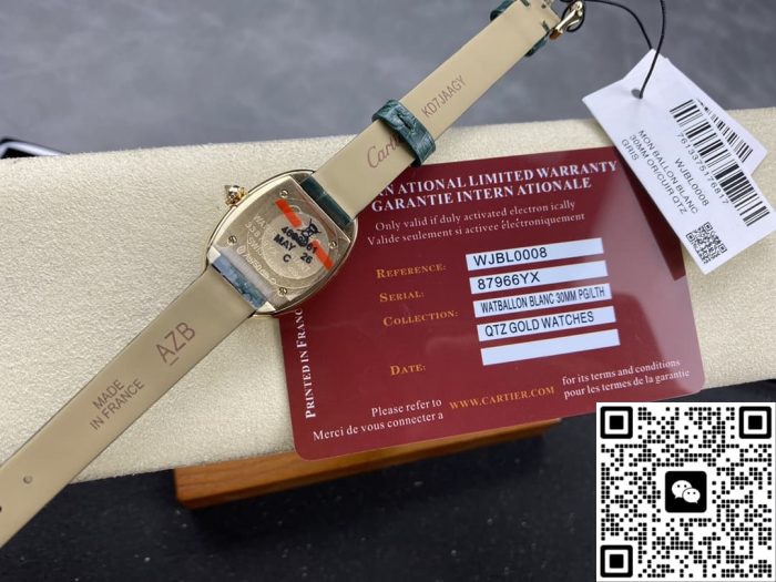 Replica Cartier bathtub WJBA0038 DR factory shiny green strap - Image 10