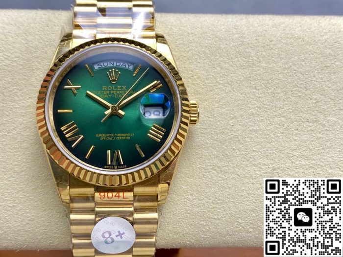 Replica Rolex Day-Date M128238-0118 8+ factory Gradient green dial - Image 2