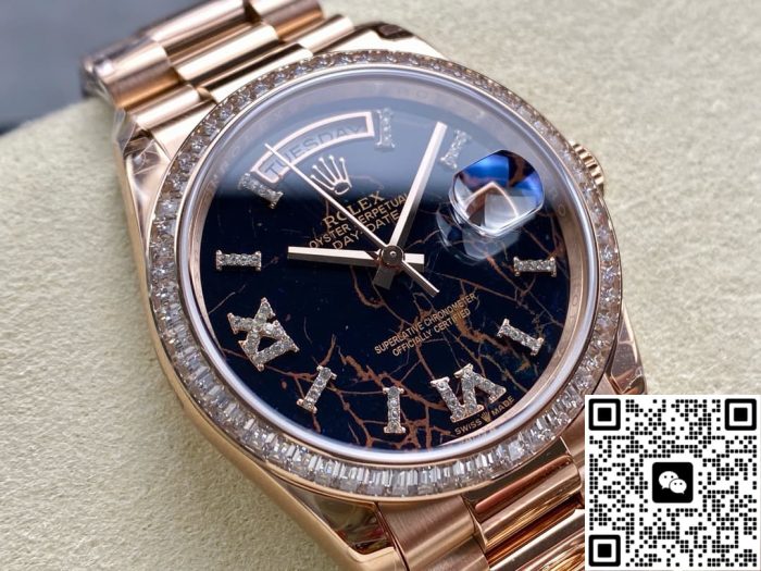 Replica Rolex Day-Date m128395tbr-0010 8+ Factory Black Dial - Image 6