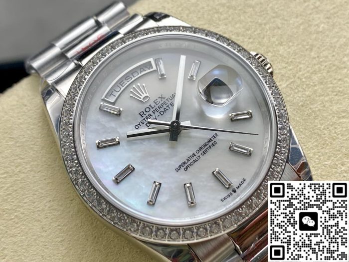 Replica Rolex Day-Date m228349rbr-0046 8+ factory Silver strap - Image 3