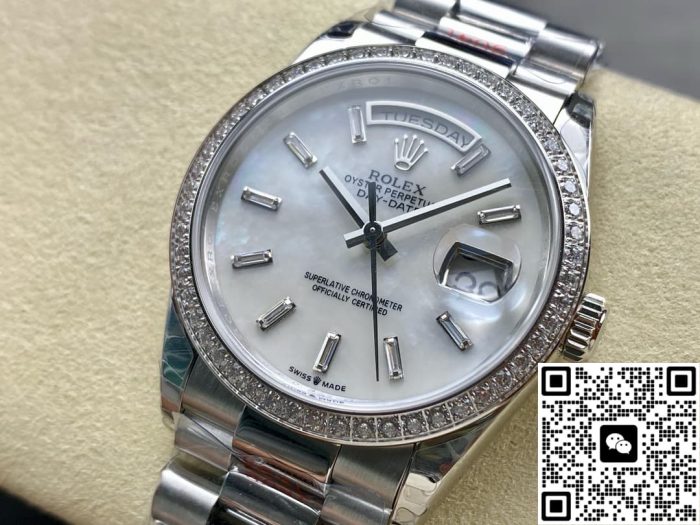 Replica Rolex Day-Date m228349rbr-0046 8+ factory Silver strap - Image 4