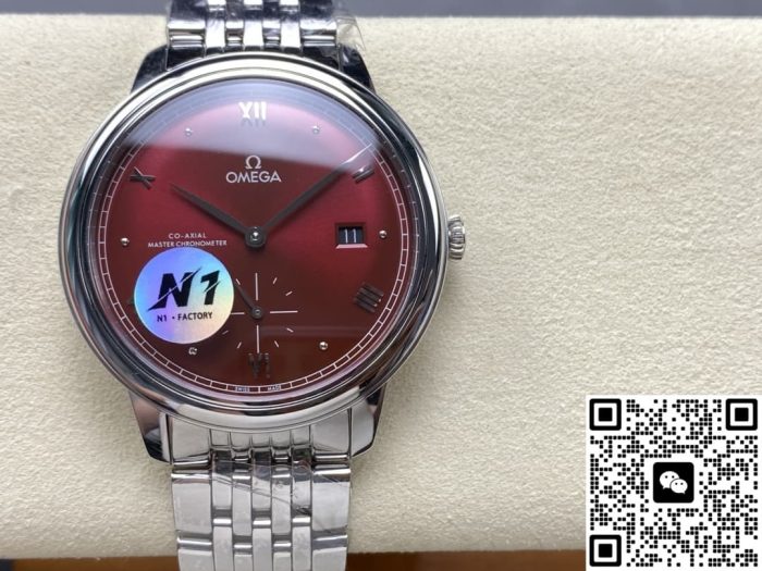 Replica Omega De Ville 434.10.41.20.11.001 N1 Factory Burgundy red dial - Image 2