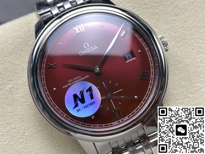 Replica Omega De Ville 434.10.41.20.11.001 N1 Factory Burgundy red dial - Image 3