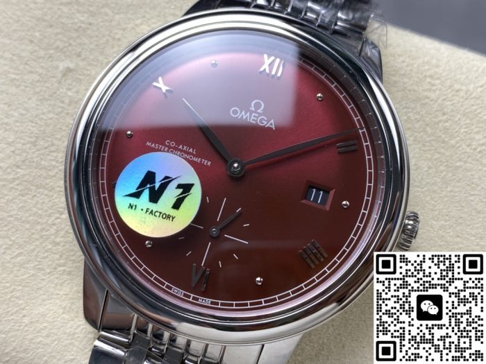 Replica Omega De Ville 434.10.41.20.11.001 N1 Factory Burgundy red dial - Image 5